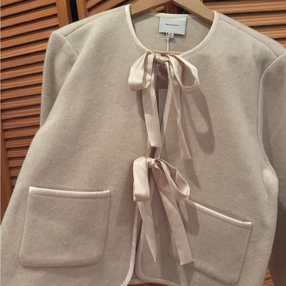 Reformation Daisy Wool Jacket - Cream - Picture 5 of 11